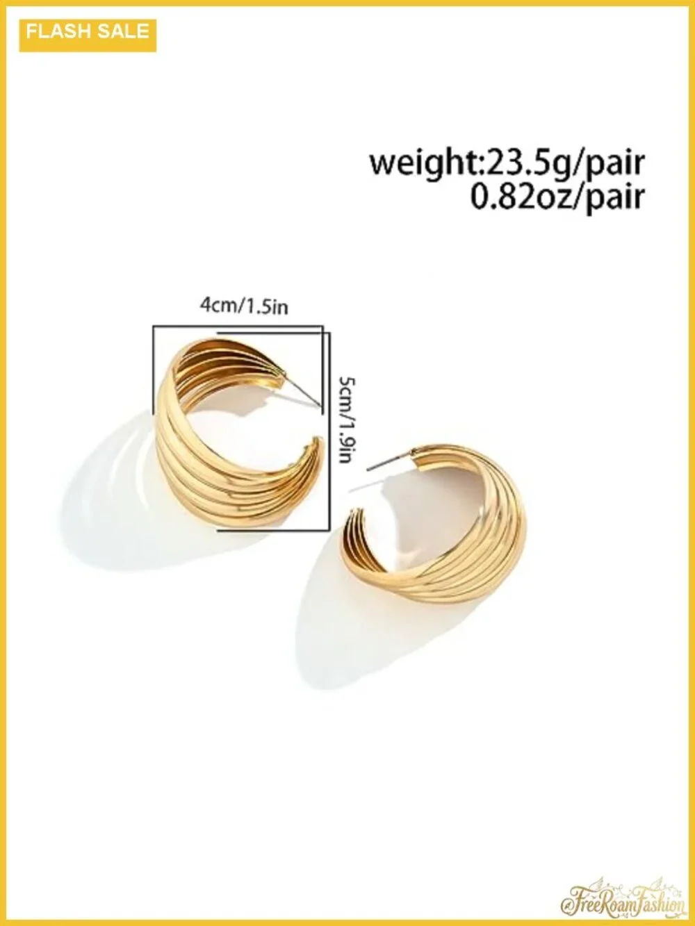 14K Gold Plated Chunky Statement Dangle Earrings